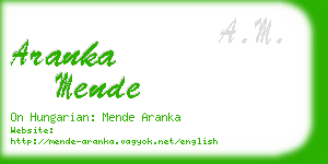 aranka mende business card